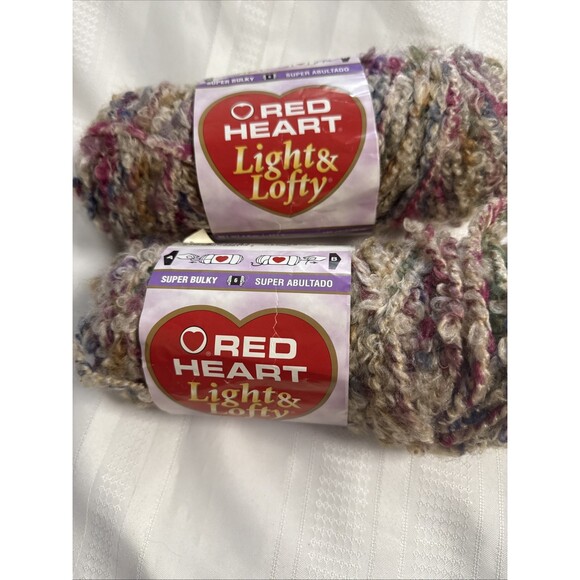 Red Heart Other - Red Heart Light & Lofty Cappuccino & Cape Cod Multi Lot of 2